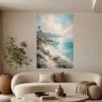 Coastal Ocean View Living Room Wall Art Canvas Print - Image 3