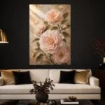 Blush Peonies Living Room Wall Art Canvas Print - Image 5