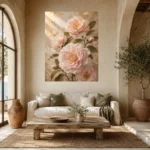 Blush Peonies Living Room Wall Art Canvas Print - Image 9