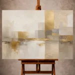 Gilded Skyline Passage Gold Abstract Wall Art Canvas Print