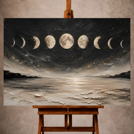 Moon Phase Wall Art wall art print for elegant interiors