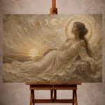 Lunar Tide Muse Celestial Feminine Wall Art Canvas Print