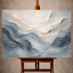 Blue Mist Horizon Fluid Abstract Wall Art Canvas Print