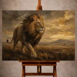Roaming Sovereign Lion Wall Art Canvas Print