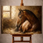 Horse Wall Art, Wall Art, Art Prints, Home Decor, Interior Design, Gallery Wall, Animal Wall Art, Horse Prints, Equestrian Wall Art, Brown Horse Art, Canvas Print, Luxury Wall Decor, Neutral Wall Art, Office Wall Art, Modern Interior