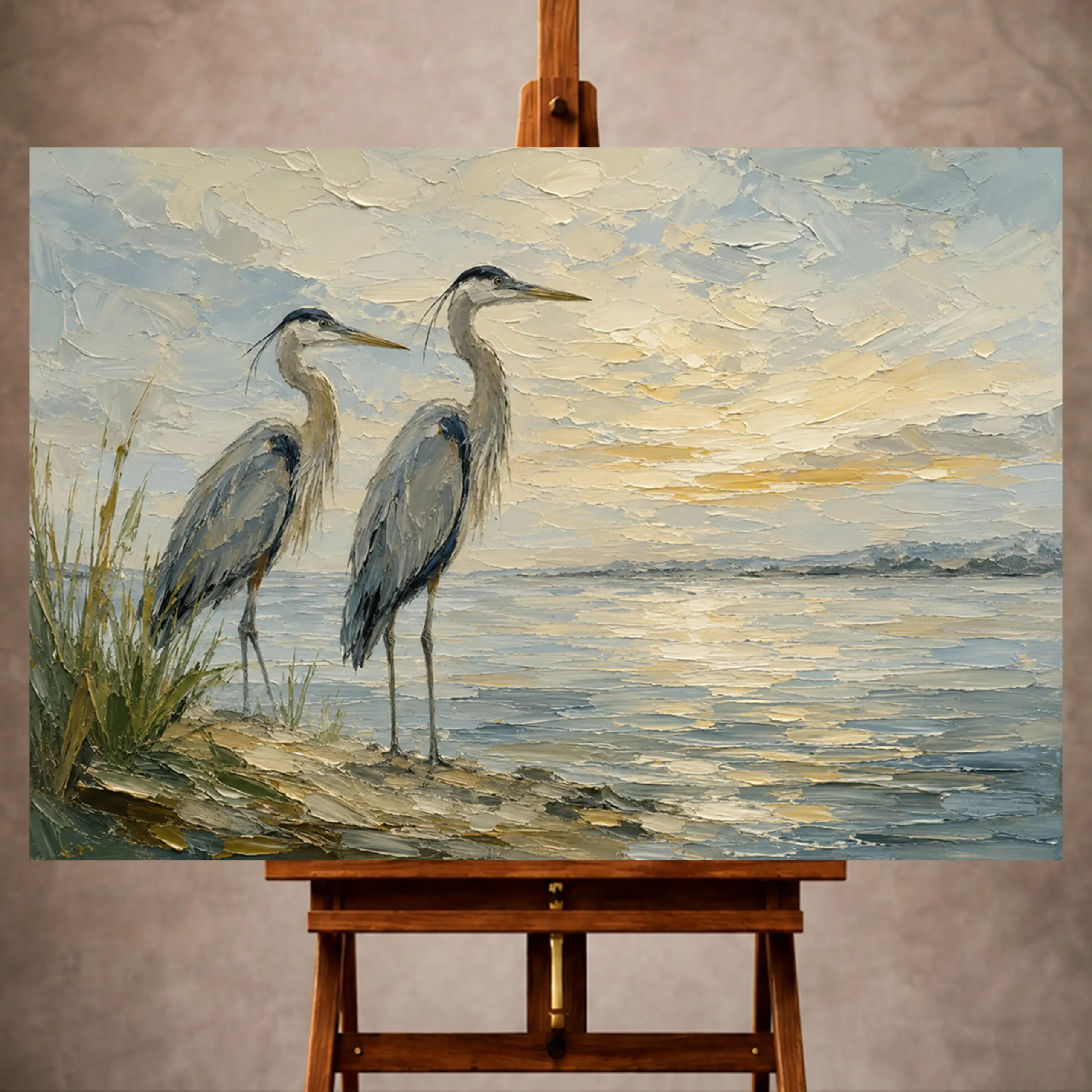 _Yatay MocupPage 1 Coastal Herons Bird Wall Art Canvas Print - Image 1