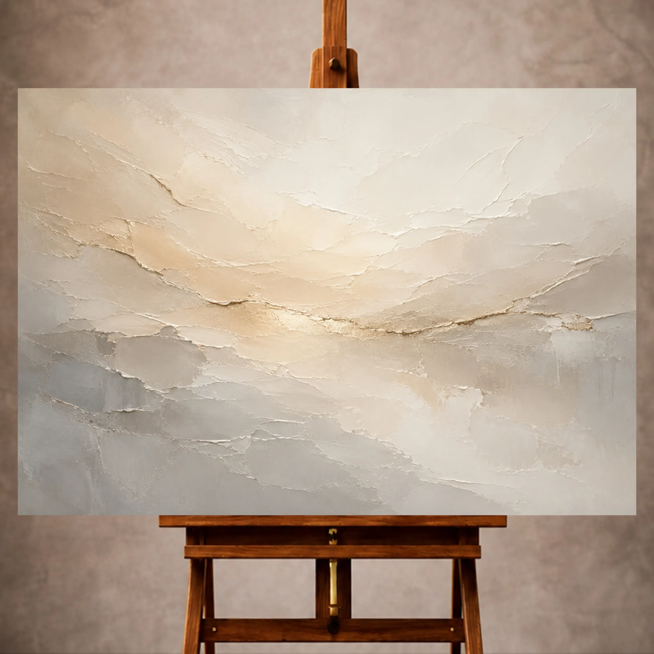 _Yatay MocupPage 1 Champagne Horizon Neutral Abstract Wall Art Canvas Print - Image 1