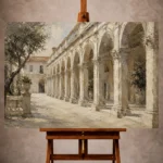 Renaissance Arcade Classical Architecture Wall Art Canvas Print