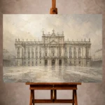Grand Palace Facade Classical Architecture Wall Art Canvas Print