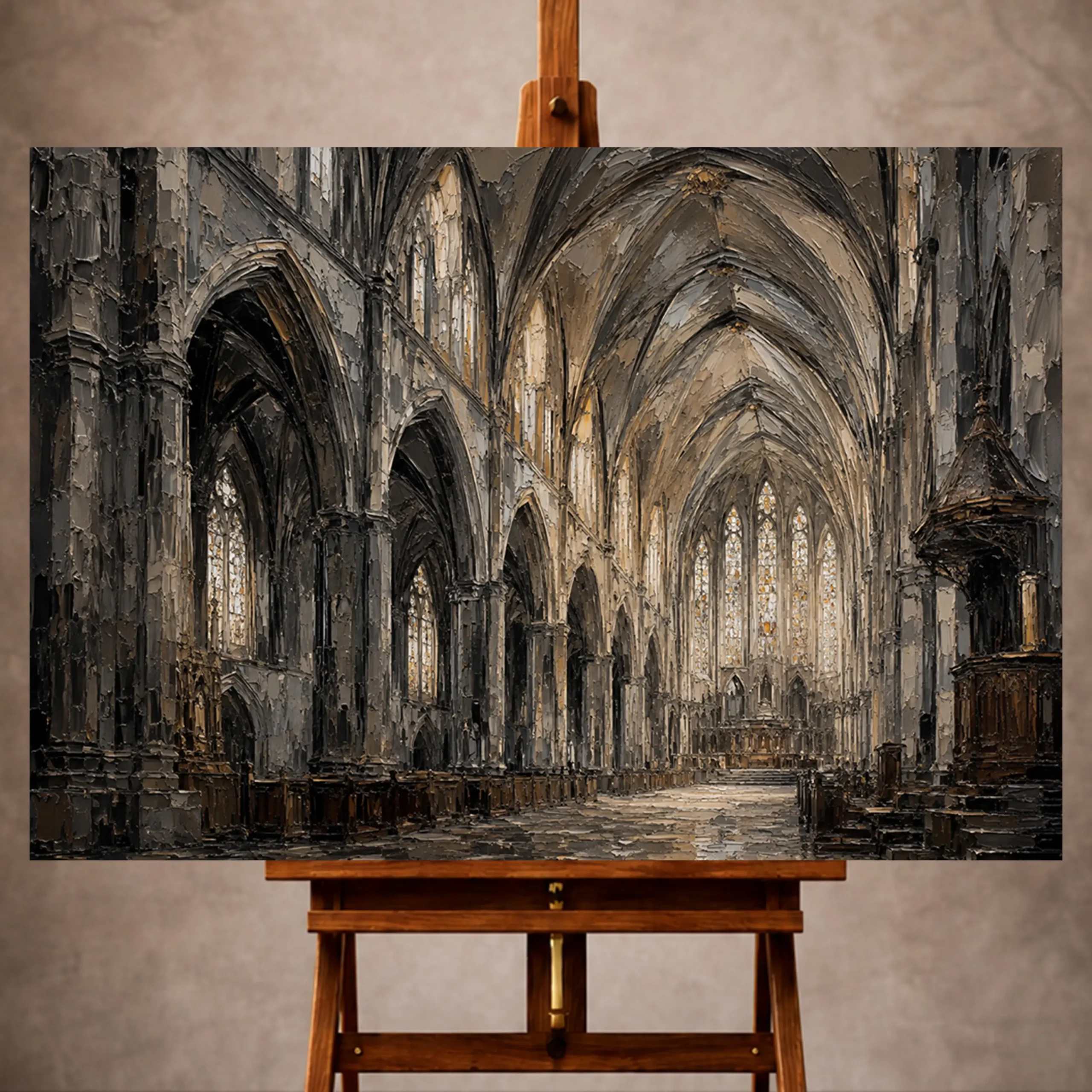 _Yatay MocupPage 1 Grand Nave Gothic Architecture Wall Art Canvas Print - Image 1