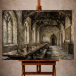 Great Hall Gothic Architecture Wall Art Canvas Print