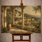 Olive Vista Mediterranean Architecture Wall Art Canvas Print