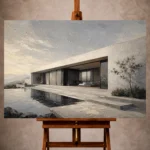 Mountain Villa Modern Architecture Wall Art Canvas Print