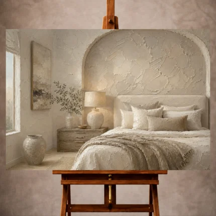 Serene Neutral Bedroom Wall Art wall art print for elegant interiors