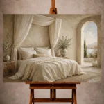 Serene Neutral Bedroom Wall Art wall art print for elegant interiors