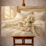 Serene Neutral Bedroom Wall Art wall art print for elegant interiors