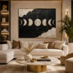 Horizontal Lunar Sequence Moon Phase Wall Art Canvas Print - Image 11