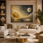 Celestial Horizon Sun and Moon Wall Art Canvas Print - Image 11