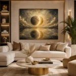 Eclipse Reflection Sun and Moon Wall Art Canvas Print - Image 11