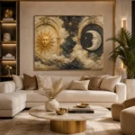 Twin Arch Celestial Sun and Moon Wall Art Canvas Print - Image 11