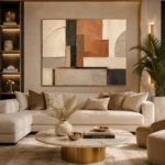 Terracotta Architectural Balance Geometric Abstract Wall Art Canvas Print - Image 10
