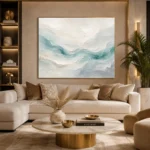 Aqua Tide Fluid Abstract Wall Art Canvas Print - Image 10