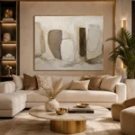 Stone Forms Textured Abstract Wall Art Canvas Print - Image 10