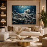 Seabed Octopus Sea Life Wall Art Canvas Print - Image 10
