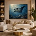 Manta Ray Sea Life Wall Art Canvas Print - Image 10