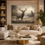 Misty Valley Stag Wildlife Portrait Wall Art Canvas Print - Image 10