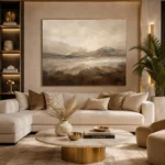 Mountain Horizon Textured Abstract Wall Art Canvas Print - Image 10