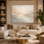 Champagne Horizon Neutral Abstract Wall Art Canvas Print - Image 10