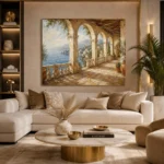Seaside Colonnade Mediterranean Architecture Wall Art Canvas Print - Image 10