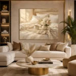 Morning Floral Tray Serene Neutral Bedroom Wall Art Canvas Print - Image 11
