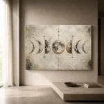 Ivory Celestial Sequence Moon Phase Wall Art Canvas Print - Image 12