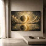 Eclipse Reflection Sun and Moon Wall Art Canvas Print - Image 12
