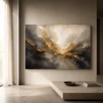 Obsidian Gilded Horizon Gold Abstract Wall Art Canvas Print - Image 11
