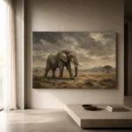 Savanna Elephant Wildlife Portrait Wall Art Canvas Print - Image 11