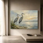 Coastal Herons Bird Wall Art Canvas Print - Image 11