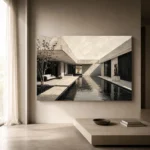 Reflective Villa Modern Architecture Wall Art Canvas Print - Image 10