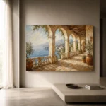 Seaside Colonnade Mediterranean Architecture Wall Art Canvas Print - Image 11