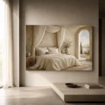 Canopy Sea View Serene Neutral Bedroom Wall Art Canvas Print - Image 12