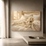 Morning Floral Tray Serene Neutral Bedroom Wall Art Canvas Print - Image 12
