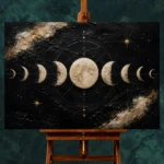 Noir Celestial Alignment Moon Phase Wall Art Canvas Print - Image 3