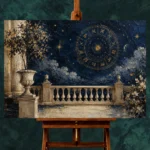Moonlit Terrace Zodiac Wall Art Canvas Print - Image 3