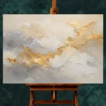 Aureate Cloudscape Gold Abstract Wall Art Canvas Print - Image 2