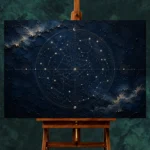 Celestial Sphere Chart Constellation Wall Art Canvas Print - Image 3