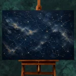 Celestial Constellation Field Constellation Wall Art Canvas Print - Image 3