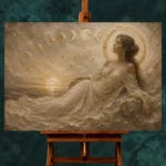 Lunar Tide Muse Celestial Feminine Wall Art Canvas Print - Image 3