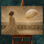 Lunar Horizon Muse Celestial Feminine Wall Art Canvas Print - Image 3